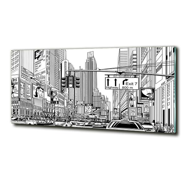 Schilderij glas Straten van New York