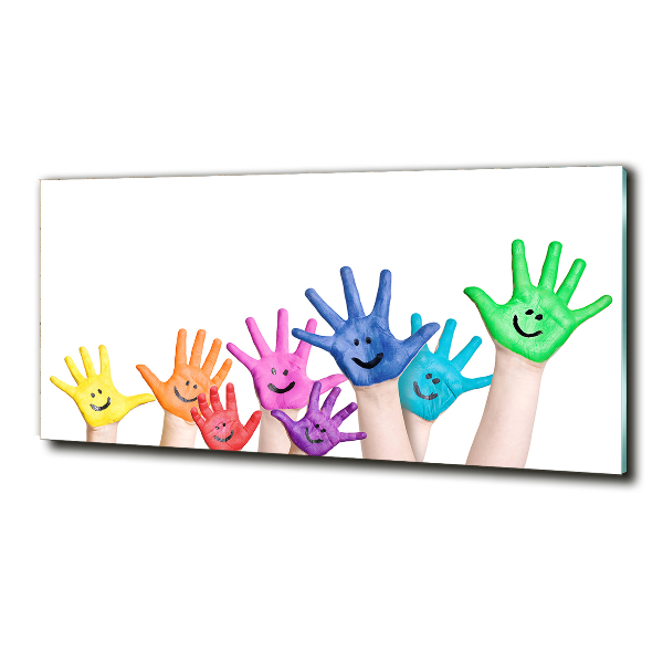 Glazen schilderij Geschilderde handen