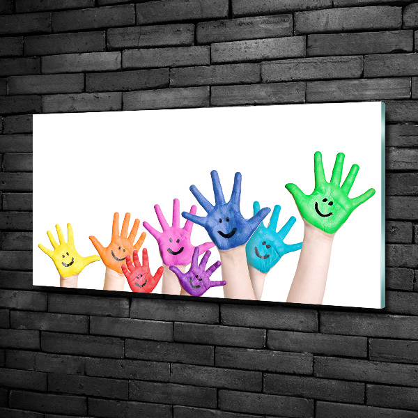 Glazen schilderij Geschilderde handen