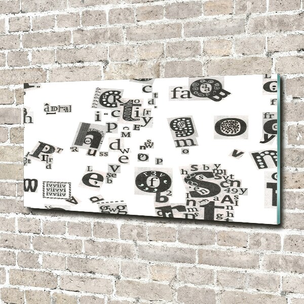 Glazen schilderij Brieven uit een krant