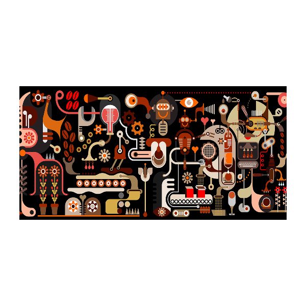 Foto schilderij op glas Koffieproductie