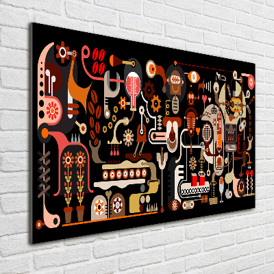 Foto schilderij op glas Koffieproductie