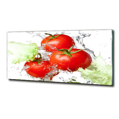 Schilderij op glas Tomaten en sla