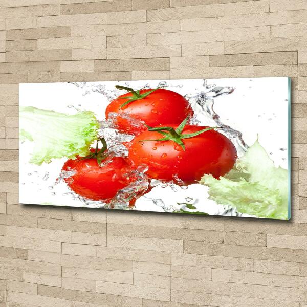 Schilderij op glas Tomaten en sla