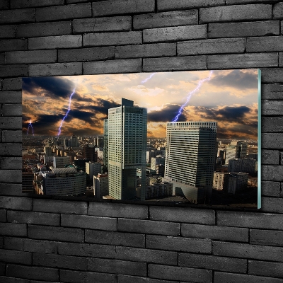 Foto schilderij op glas Storm boven Warschau