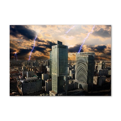 Foto schilderij op glas Storm boven Warschau