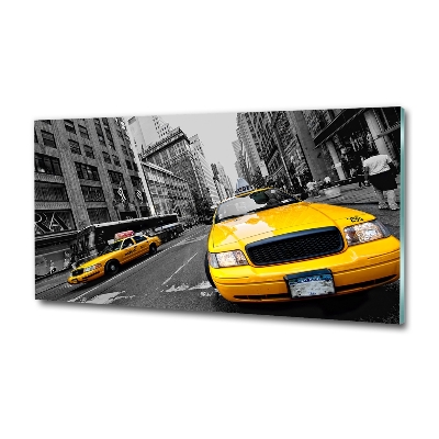 Foto schilderij op glas New Yorkse taxi's