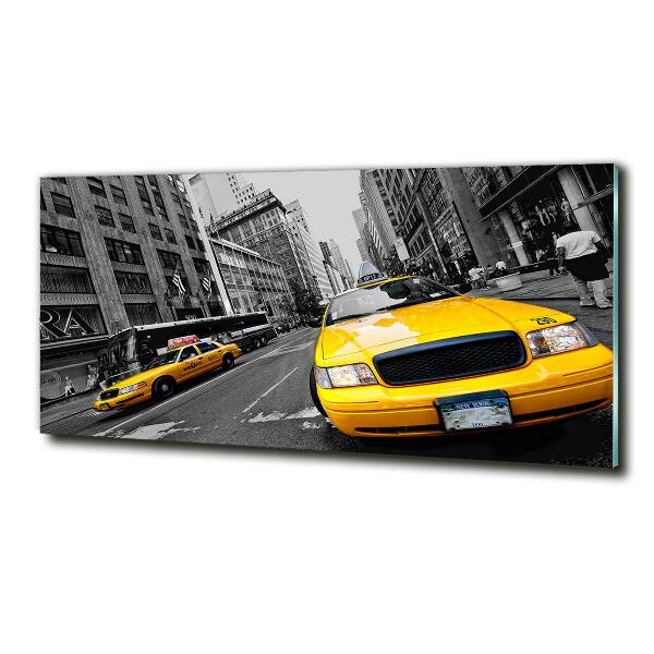 Foto schilderij op glas New Yorkse taxi's