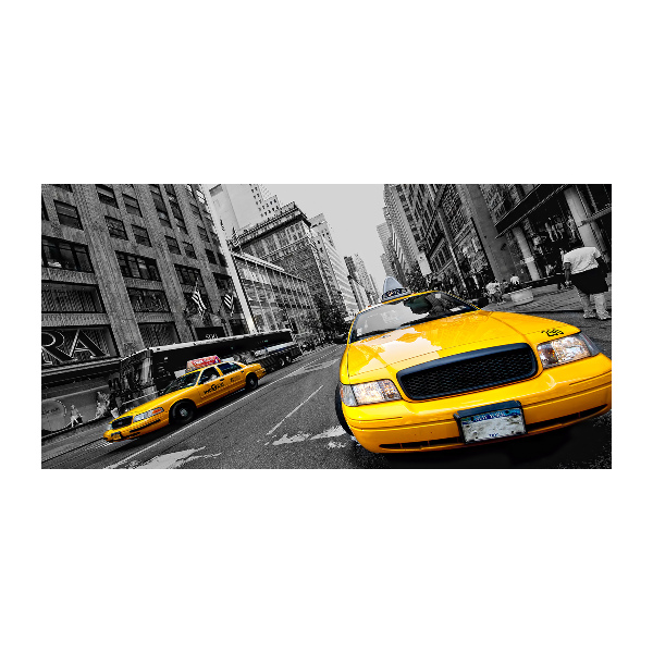 Foto schilderij op glas New Yorkse taxi's