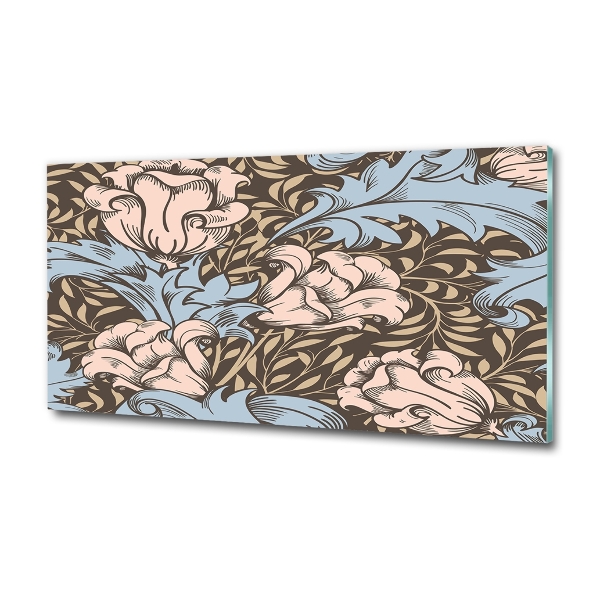 Foto schilderij op glas Bloemenpatroon