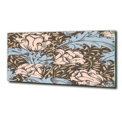 Foto schilderij op glas Bloemenpatroon