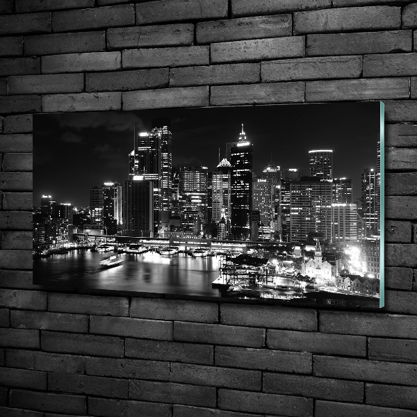 Schilderij op glas Sydney 's nachts