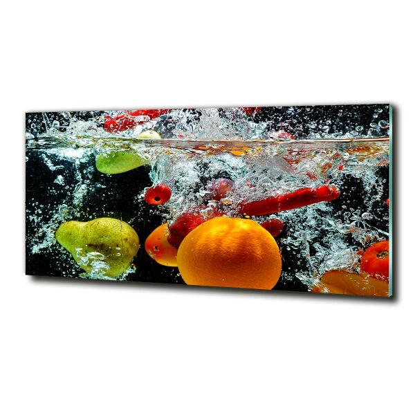 Schilderij op glas Fruit onder water