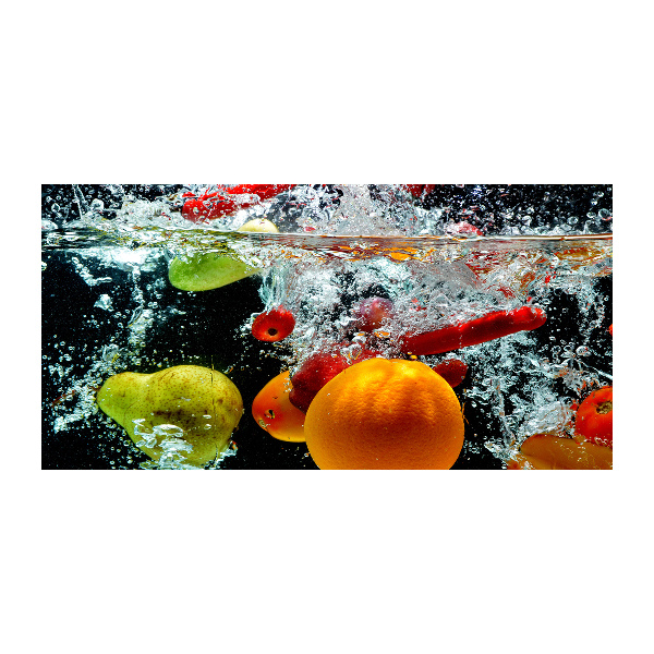 Schilderij op glas Fruit onder water