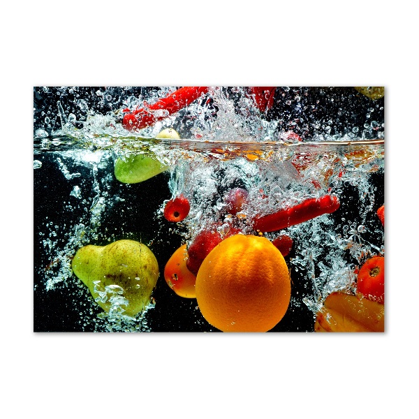 Schilderij op glas Fruit onder water