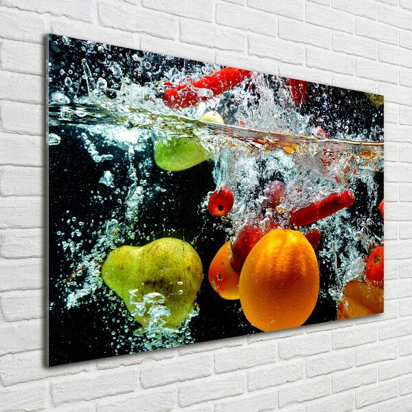 Schilderij op glas Fruit onder water