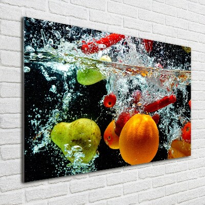 Schilderij op glas Fruit onder water