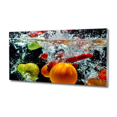 Schilderij op glas Fruit onder water
