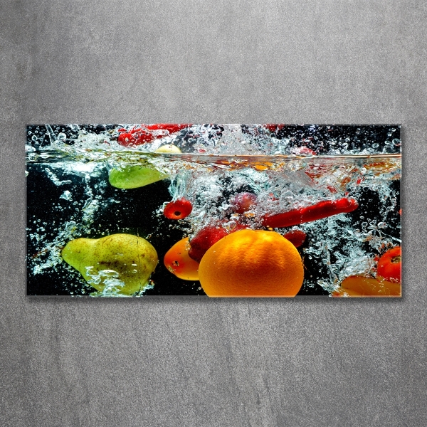 Schilderij op glas Fruit onder water