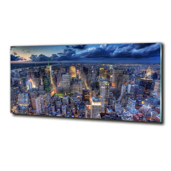 Schilderij glas New York vanuit vogelperspectief