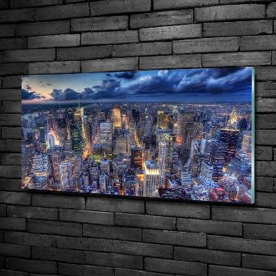 Schilderij glas New York vanuit vogelperspectief