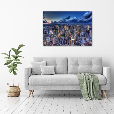 Schilderij glas New York vanuit vogelperspectief