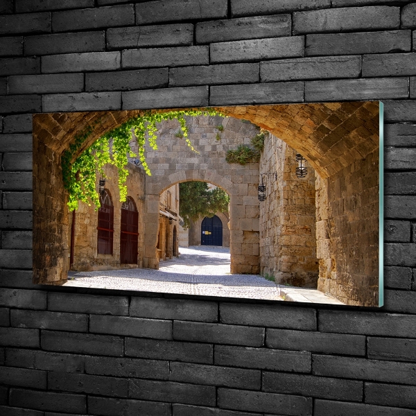 Glazen schilderij Charmante straatjes