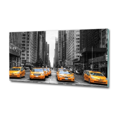 Schilderij op glas New Yorkse taxi's