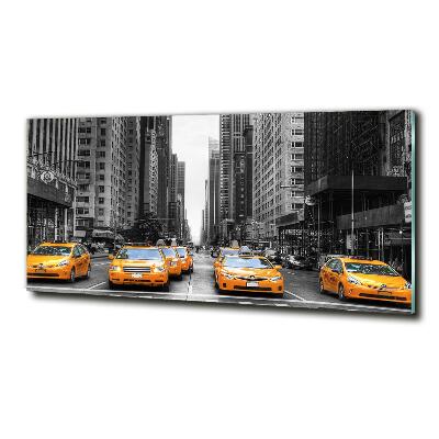 Schilderij op glas New Yorkse taxi's