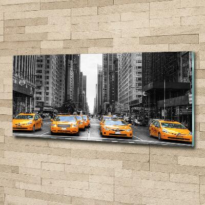 Schilderij op glas New Yorkse taxi's