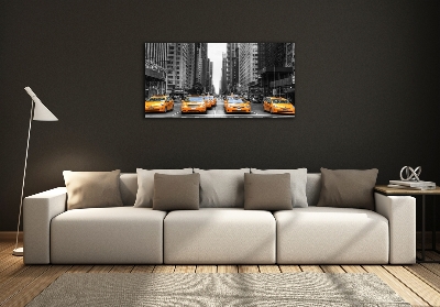 Schilderij op glas New Yorkse taxi's