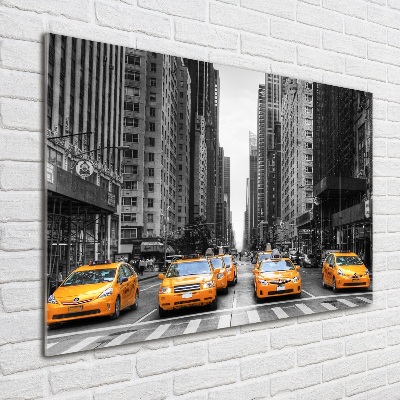 Schilderij op glas New Yorkse taxi's