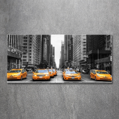 Schilderij op glas New Yorkse taxi's