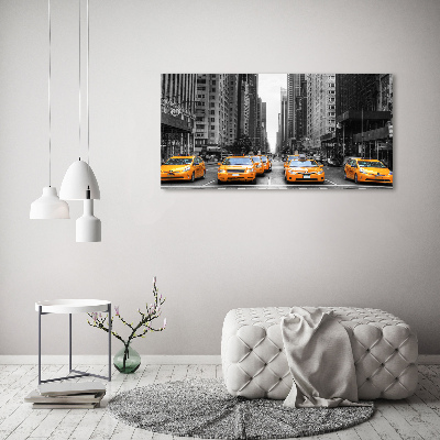 Schilderij op glas New Yorkse taxi's