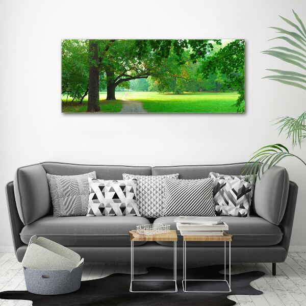 Schilderij glas Park in de herfst