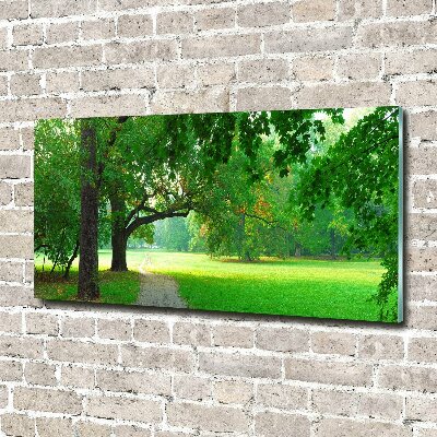 Schilderij glas Park in de herfst