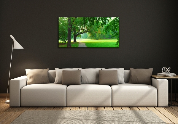 Schilderij glas Park in de herfst