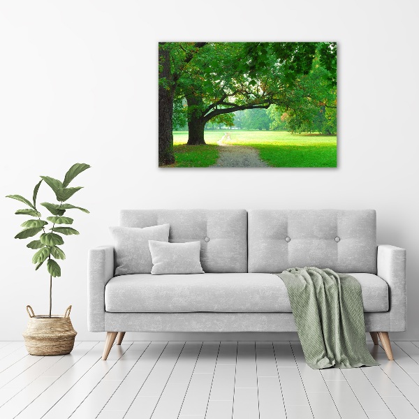 Schilderij glas Park in de herfst