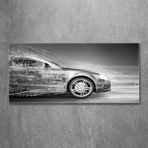 Glazen schilderij Een auto die te hard rijdt