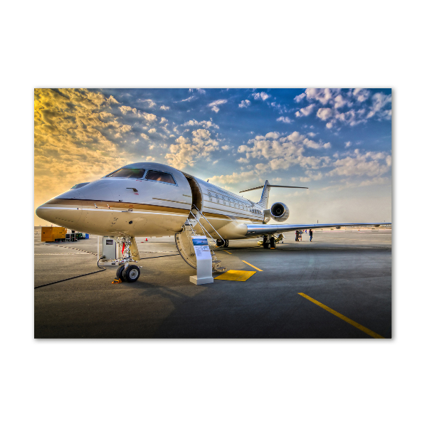 Foto schilderij op glas Vliegtuig
