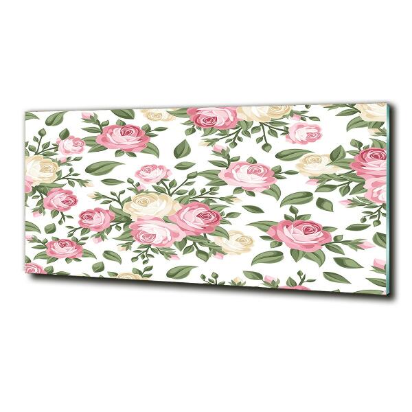 Schilderij op glas Rozen