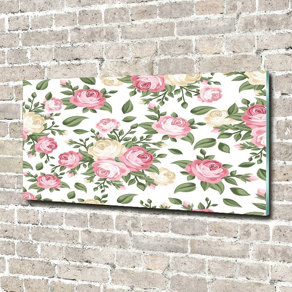 Schilderij op glas Rozen