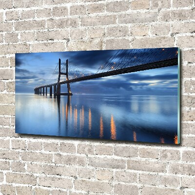 Foto schilderij op glas Verlichte brug