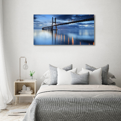 Foto schilderij op glas Verlichte brug