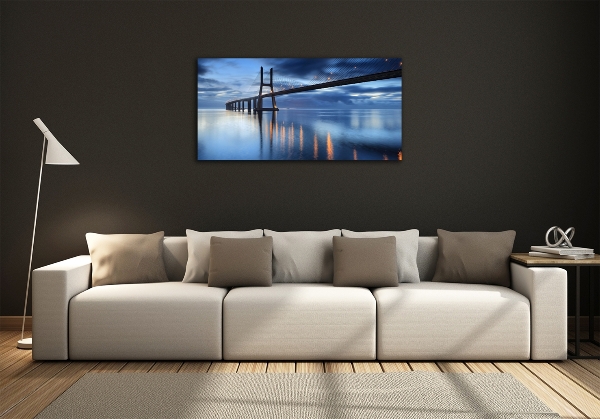 Foto schilderij op glas Verlichte brug