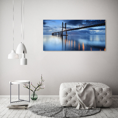 Foto schilderij op glas Verlichte brug