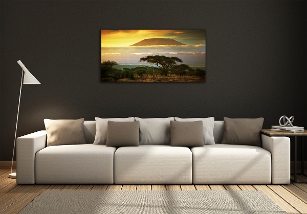 Glazen schilderij Kilimanjaro Kenia