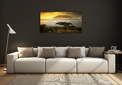 Glazen schilderij Kilimanjaro Kenia