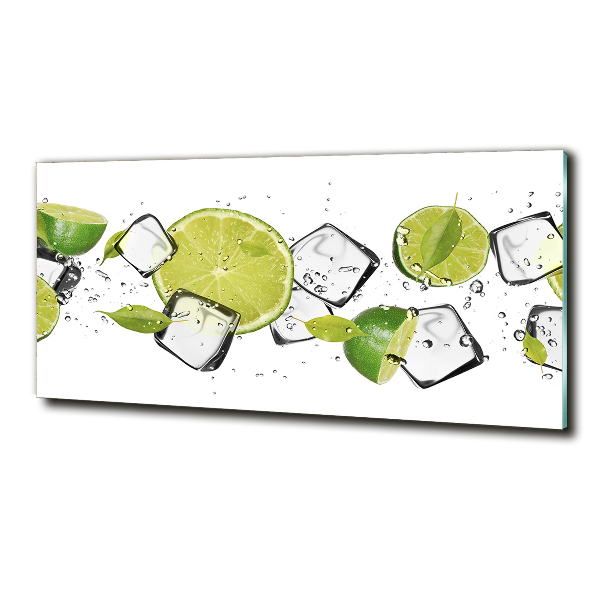 Schilderij glas Limoen met ijs