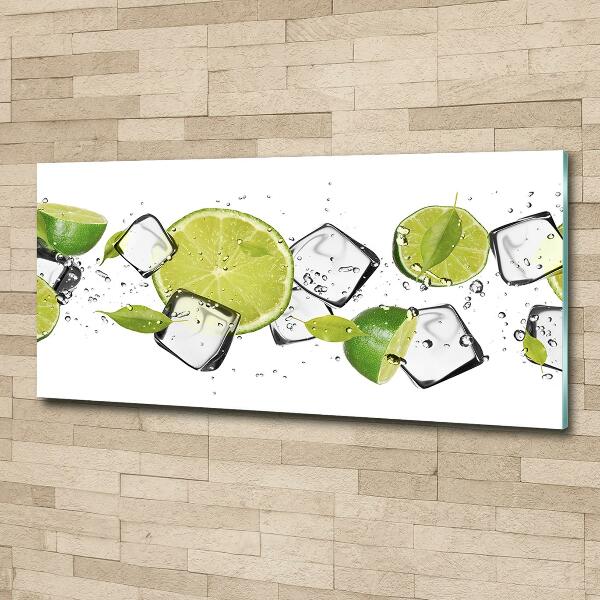 Schilderij glas Limoen met ijs